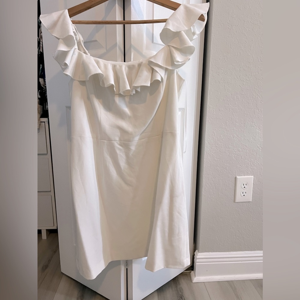 White French Connection Ruffle Dress
